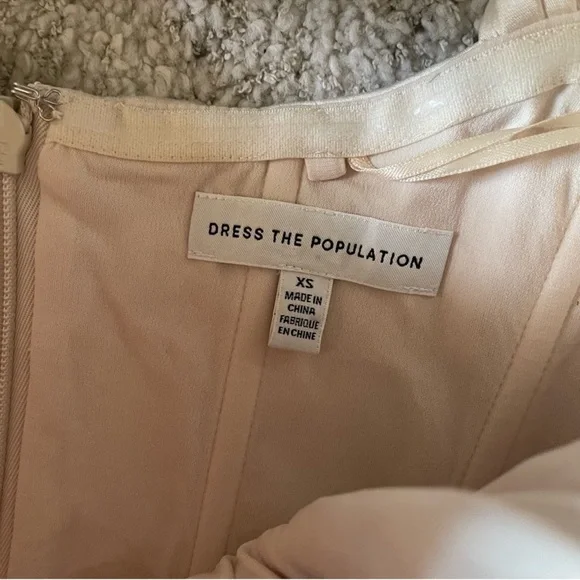 Dress The Population Melania Off the Shoulder Gown Maxi Dress Champagne Size XS - Picture 9 of 13